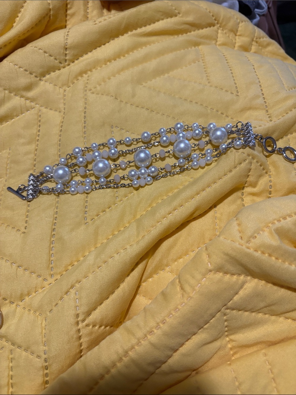 Multi-Strand Faux Pearl Bracelet in White
